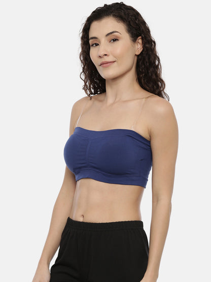 Womens Padded Tube Top - Navy Blue