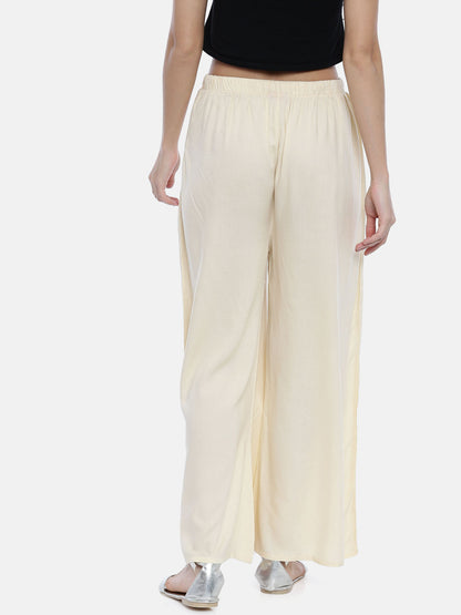 Mid Rise Straight Palazzo - Off White