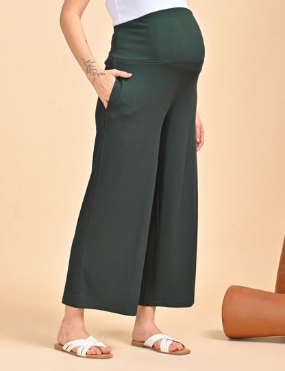 Womens Maternity Palazzo - Green