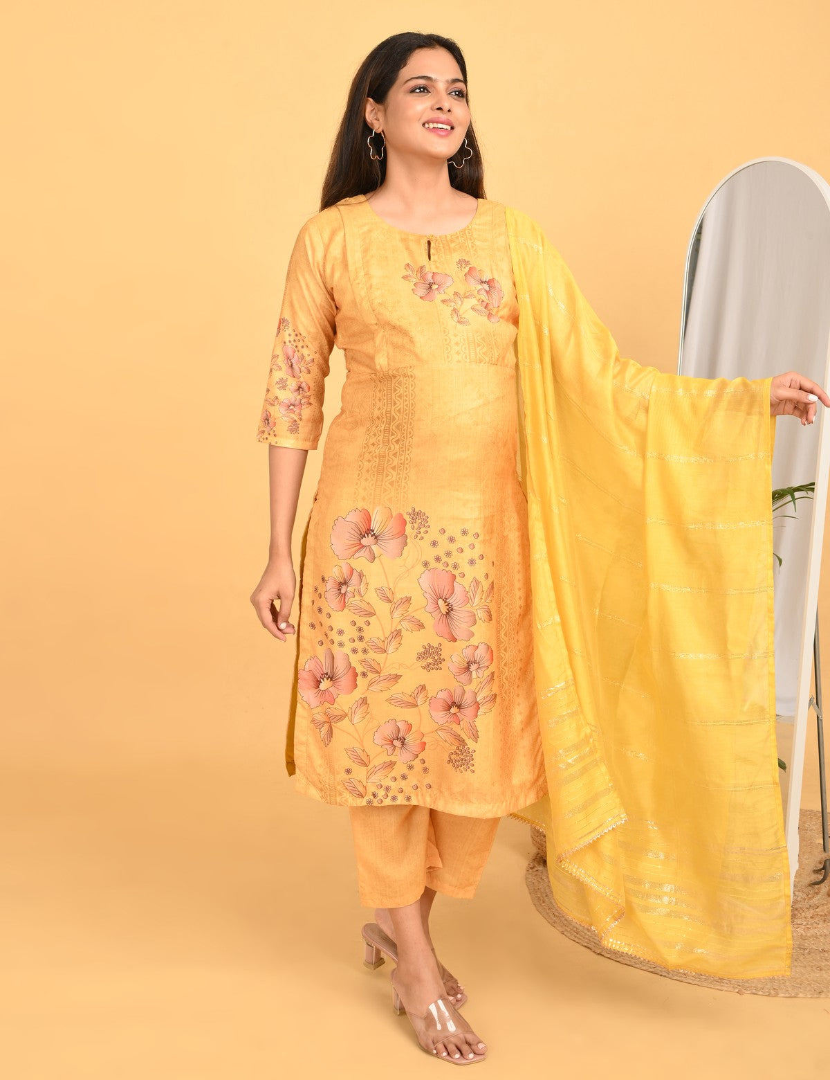 Womens Maternity SKD Set - Mustard