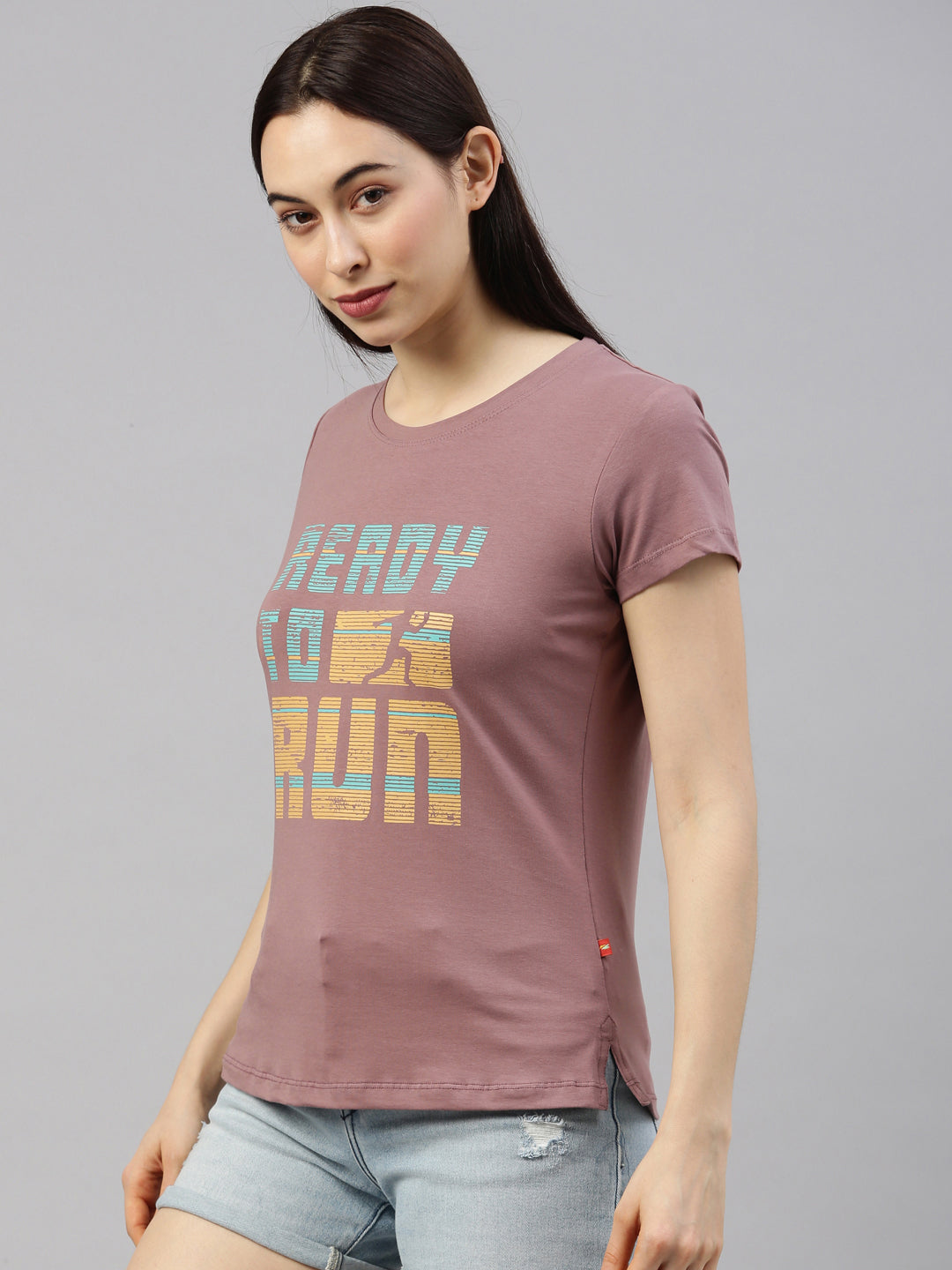 Womens Brown Lycra Fashion Tees