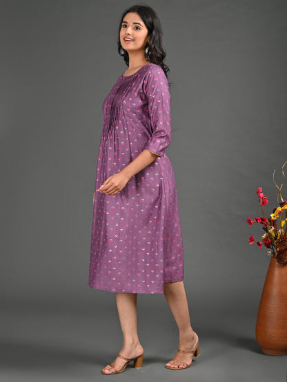 Womens Magenta-Colored A-Line Kurta