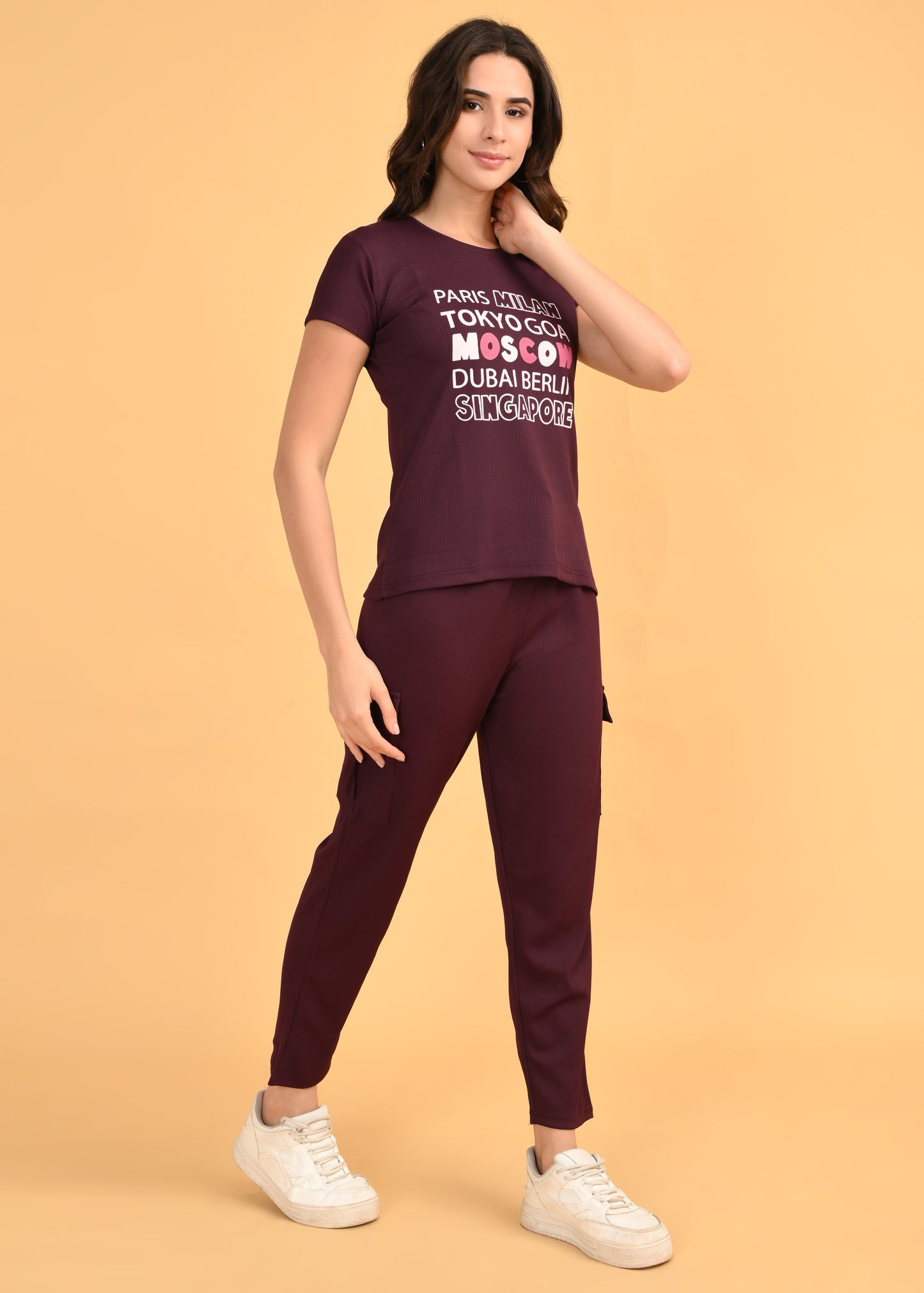 Womens Printed Travel Wear - Magenta