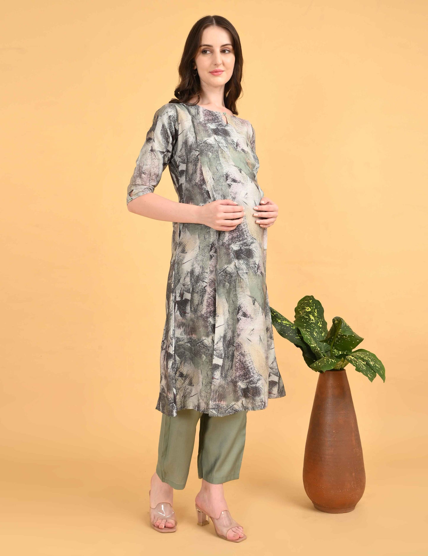 Womens Maternity Kurti Pant Set - Multi