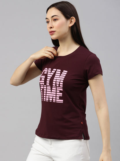 Womens Coffee Lycra Fashion Tees