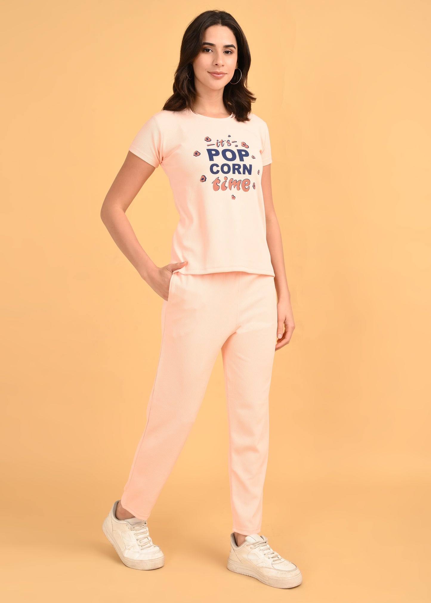Womens Printed Travel Wear - Peach