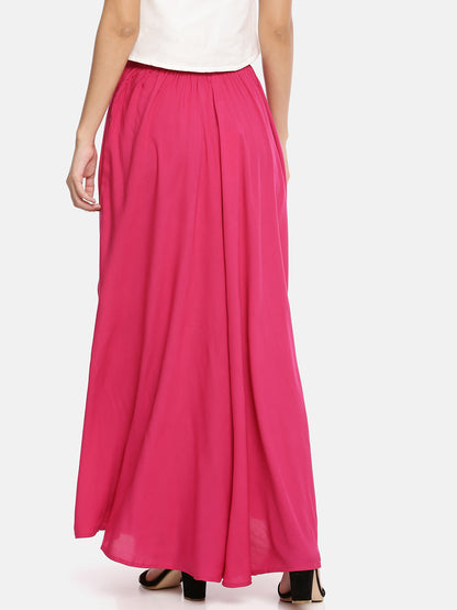 Womens Fuchsia Solid Skirt Palazzo