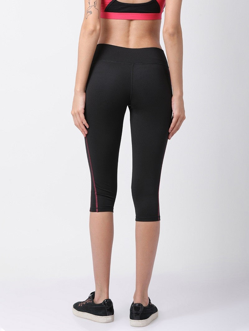 Black/Fuchsia Flexi Fit Active Capri