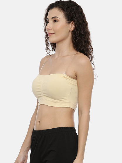 Womens Padded Tube Top - Skin