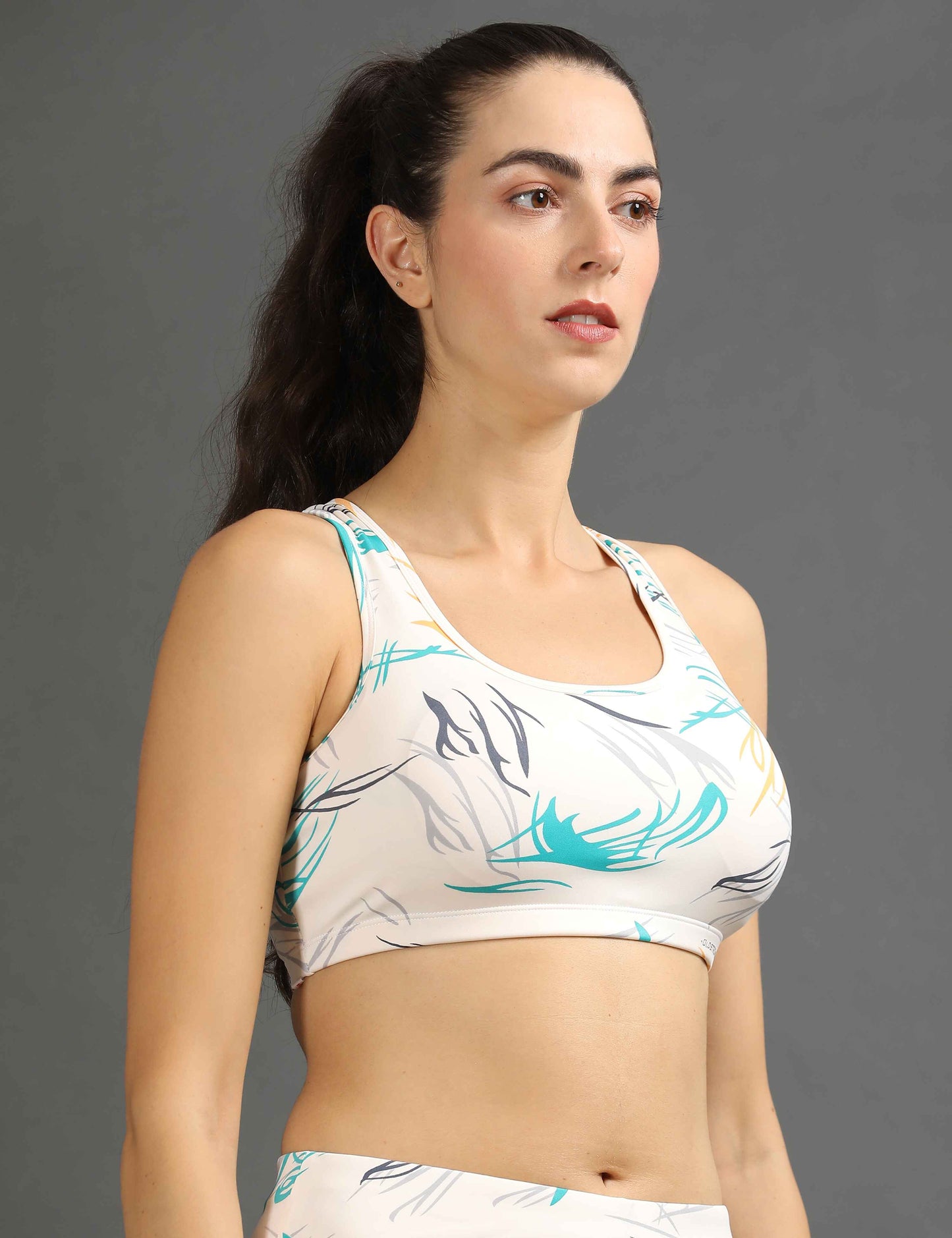 Womens Sports Bra with Removable Pads - Cream