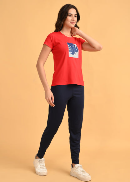 Womens Printed Travel Wear - Red