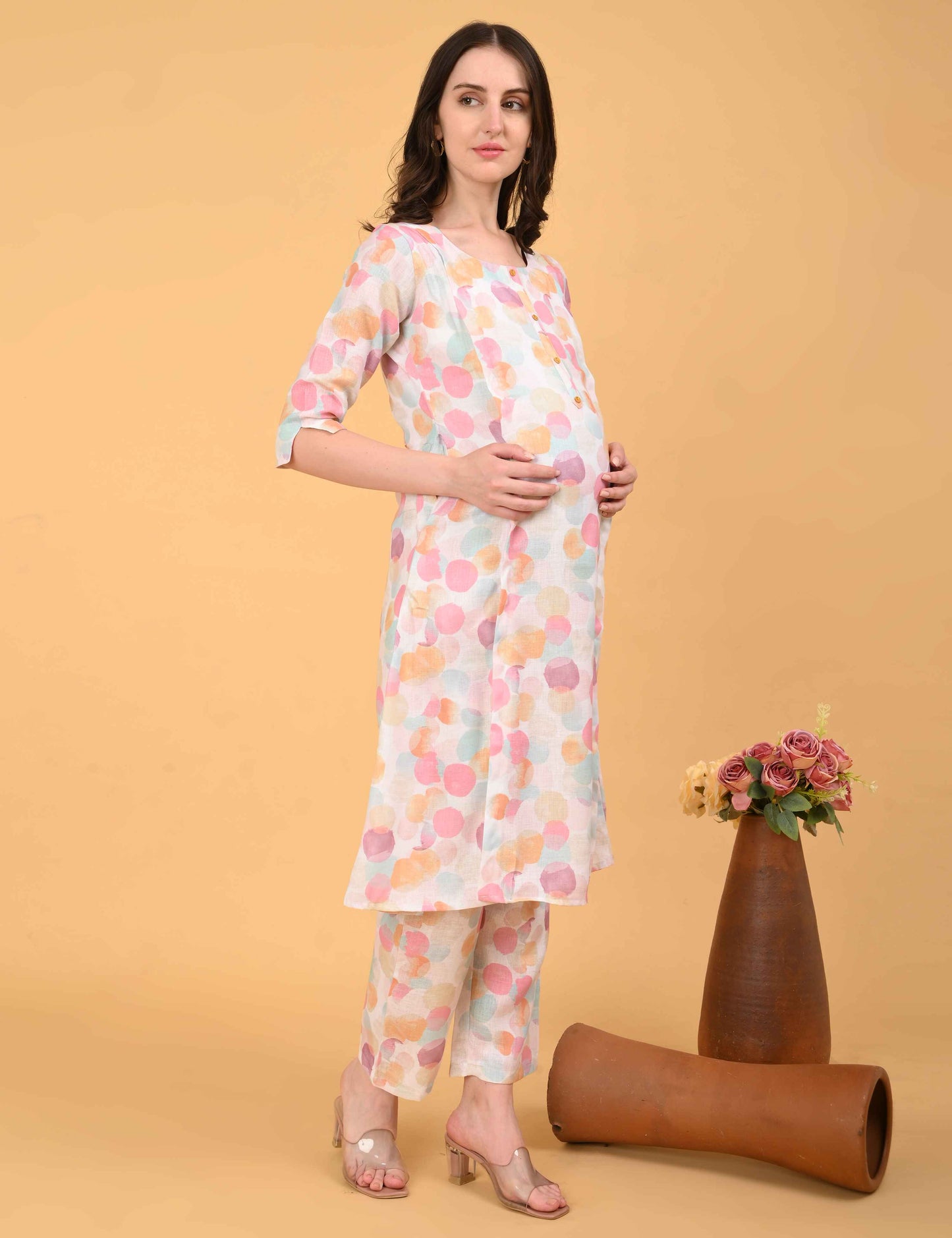 Womens Maternity Kurti Pant Set - Multi