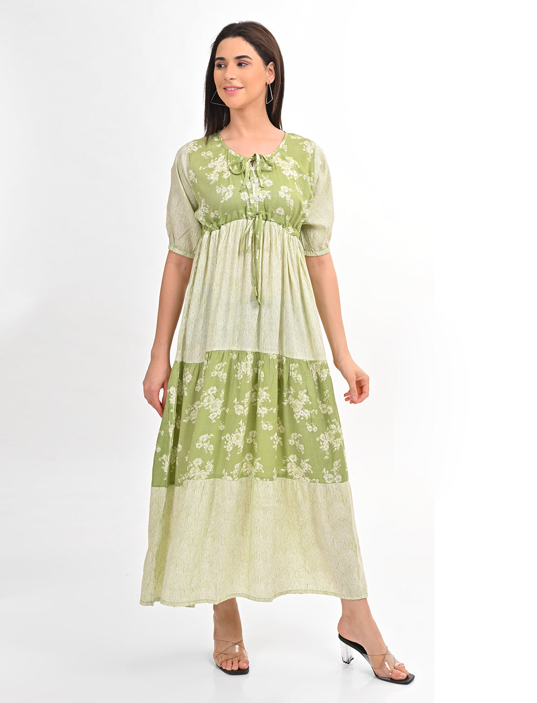 Womens Flare Gown - Green