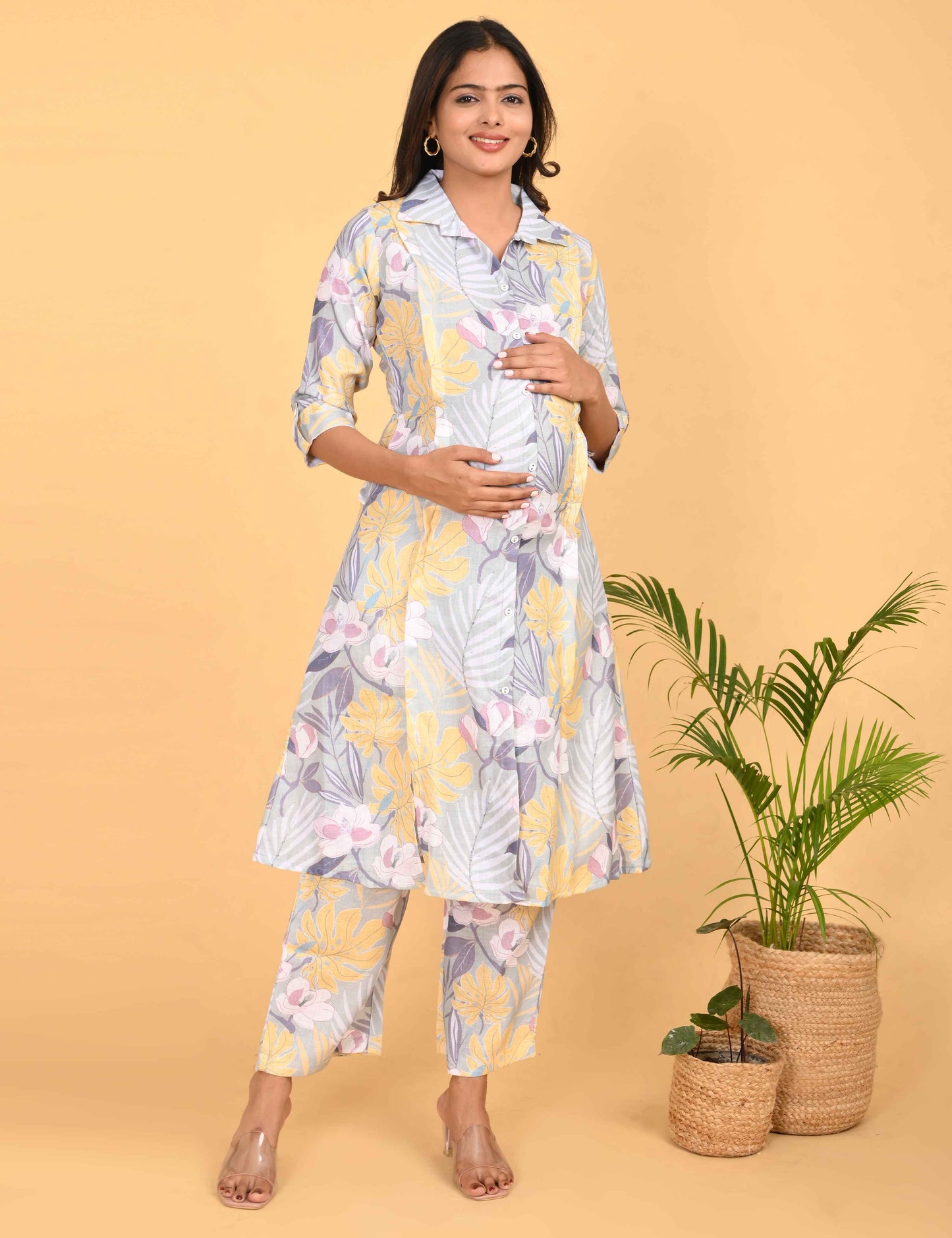 Womens Maternity Kurti Pant Set - Multi
