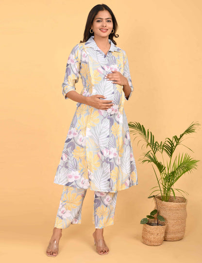 Womens Maternity Kurti Pant Set - Multi