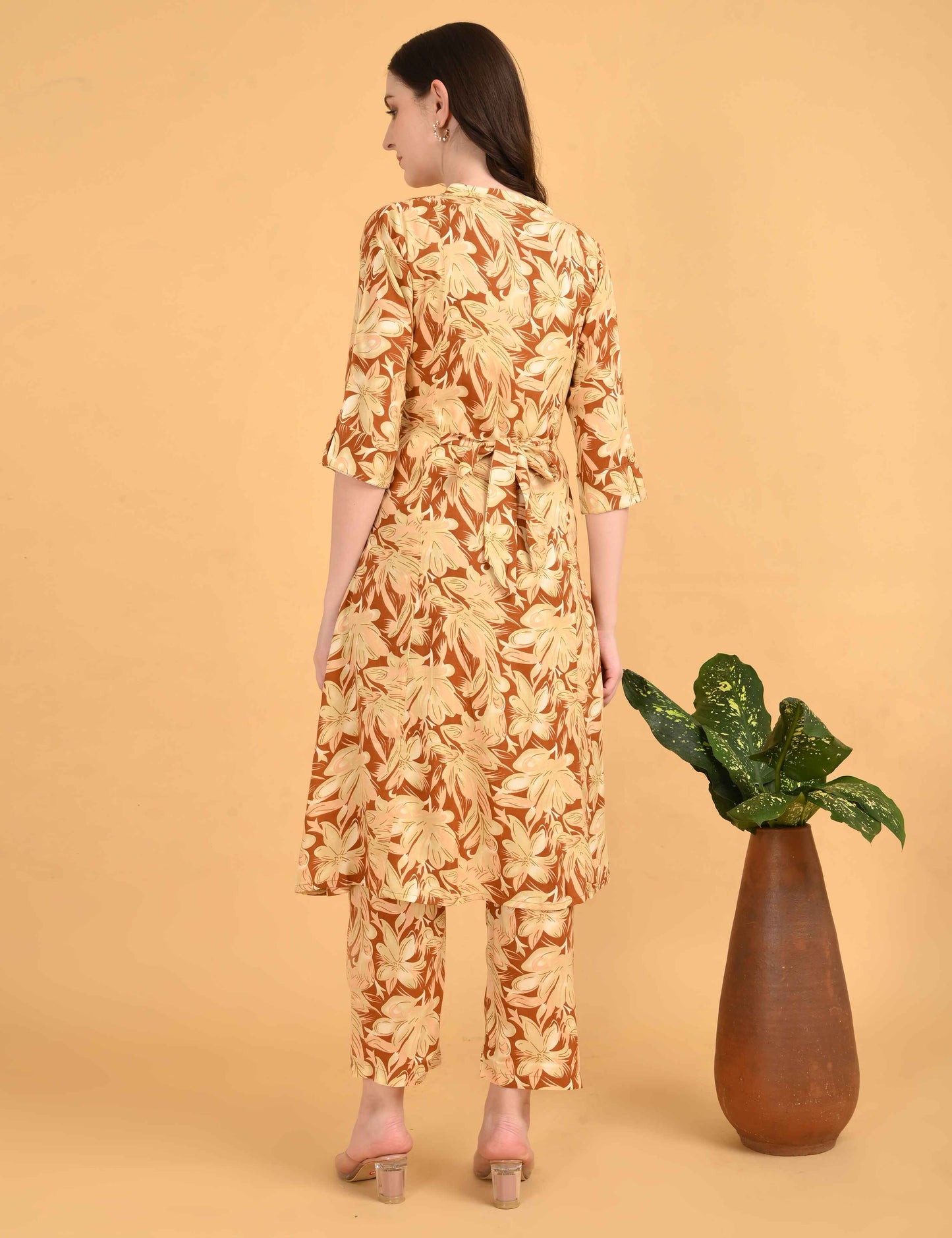 Womens Maternity Kurti Pant Set - Mustard