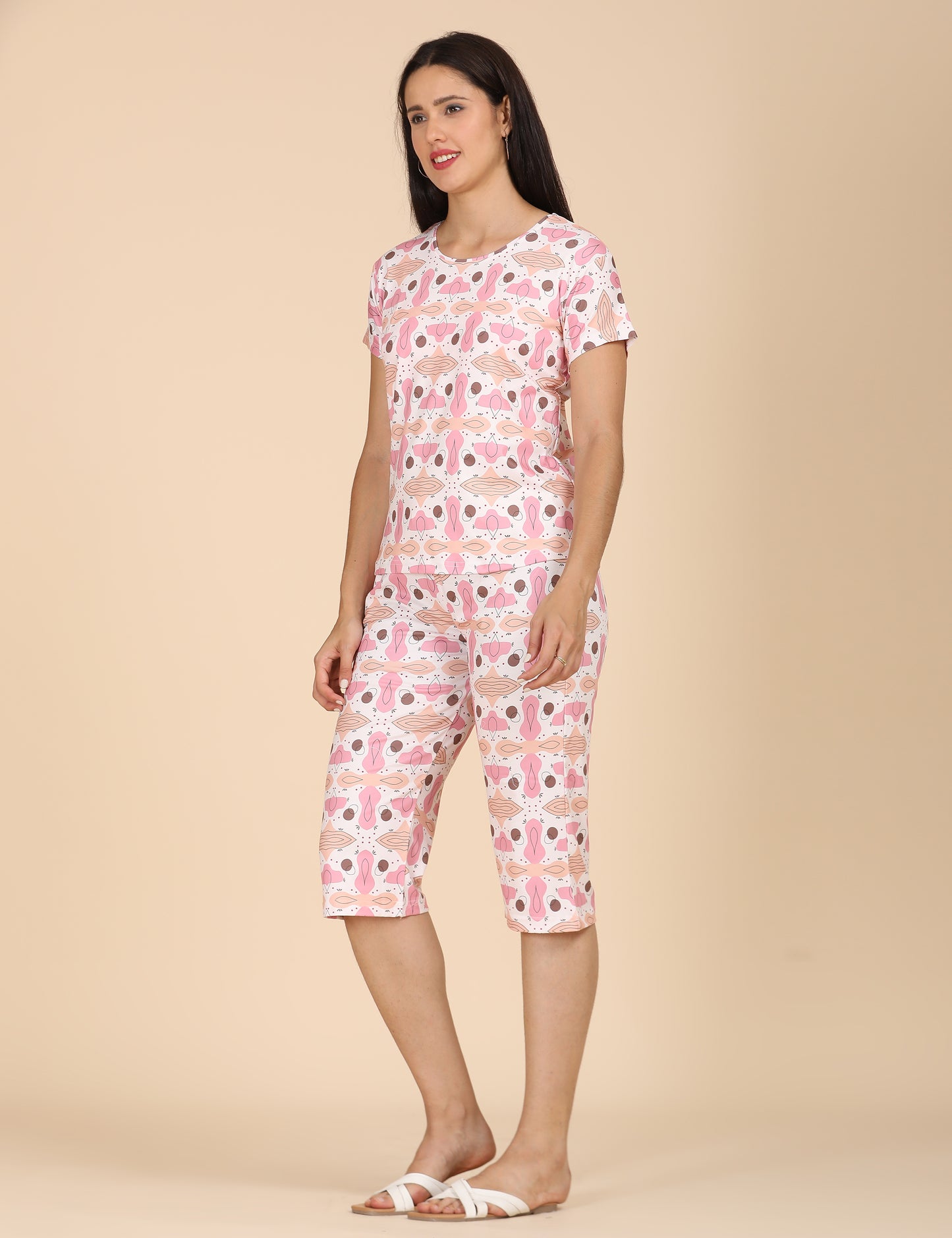 Womens Printed Travel Wear - Pink