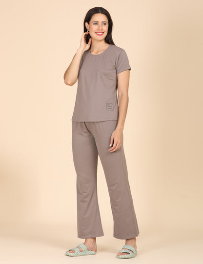 Womens Printed Travel Wear - Coffee