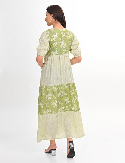 Womens Flare Gown - Green