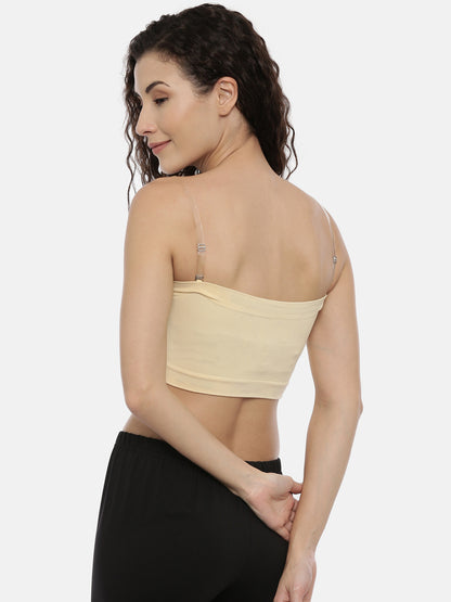 Womens Padded Tube Top - Skin