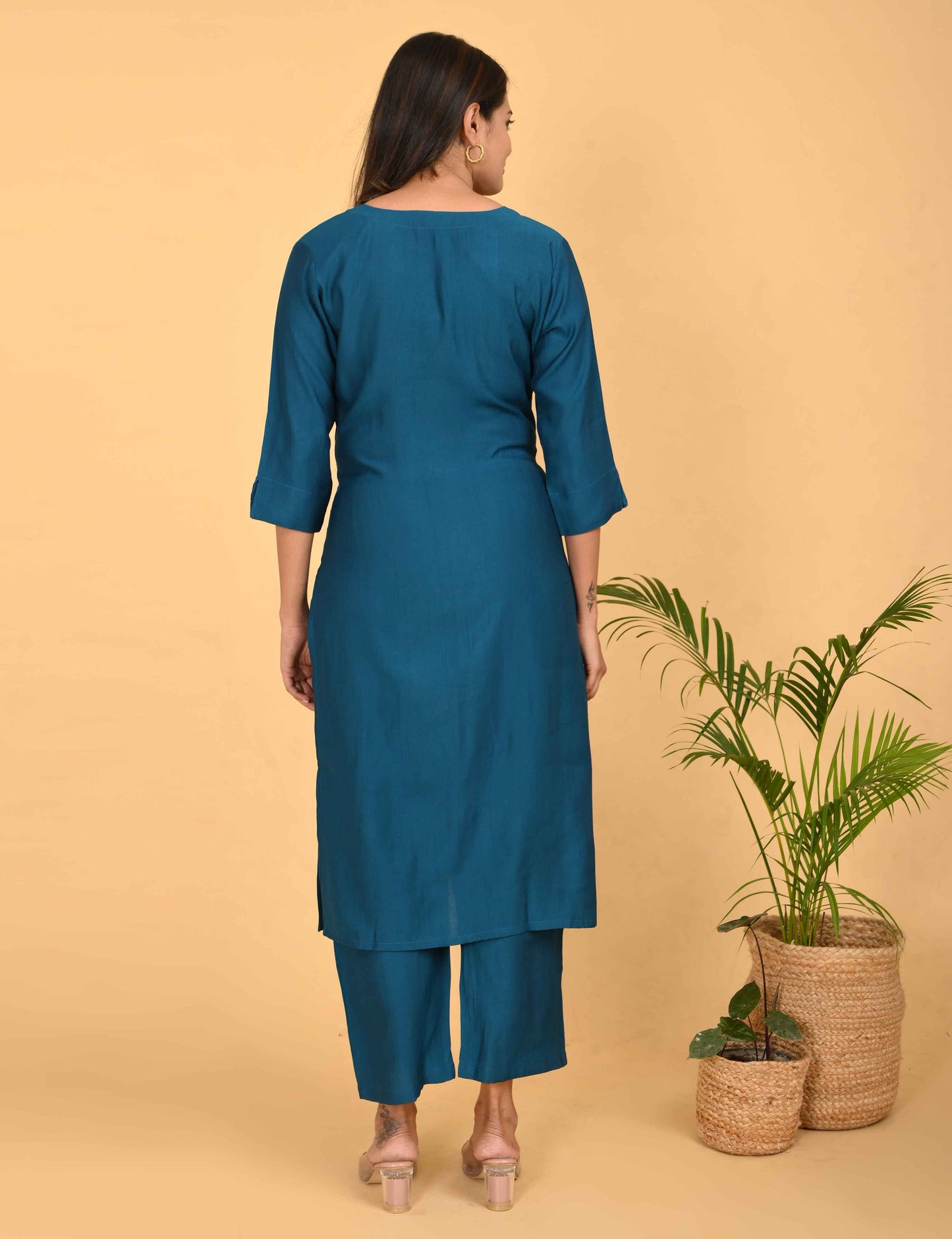 Womens Maternity Kurti Pant Set - Indigo