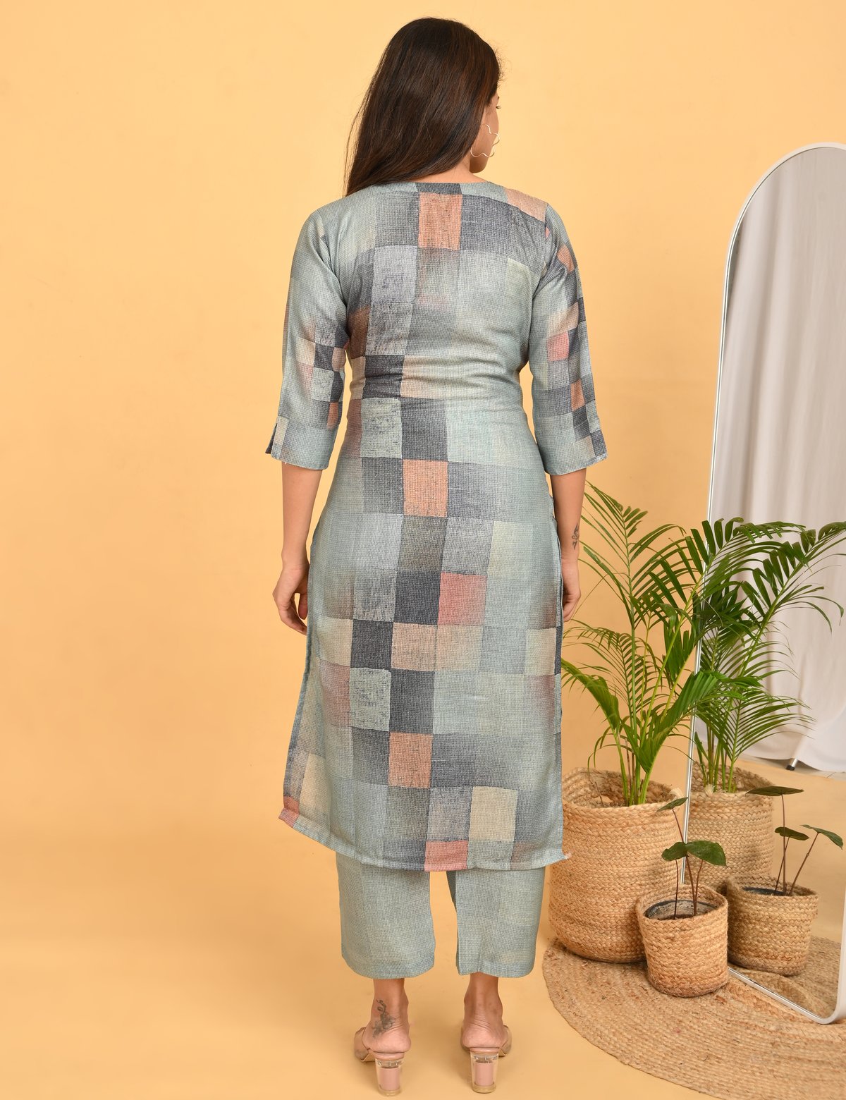 Womens Maternity Kurti Pant Set - Grey