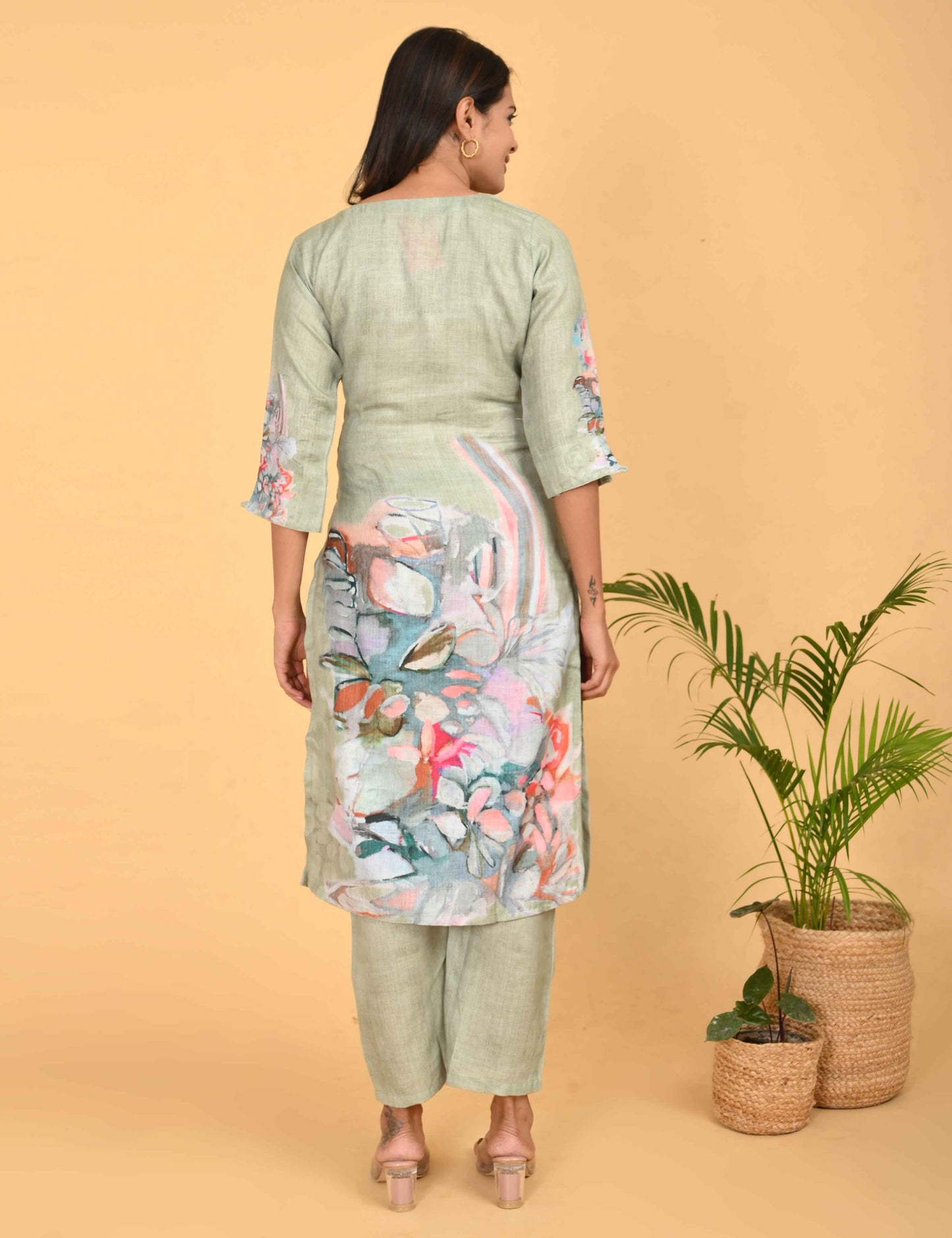 Womens Maternity Kurti Pant Set - Grey