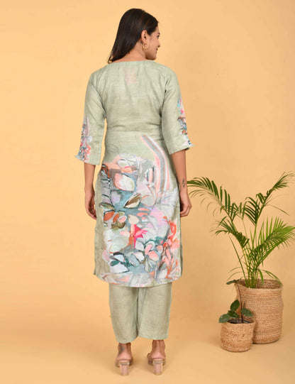 Womens Maternity Kurti Pant Set - Grey