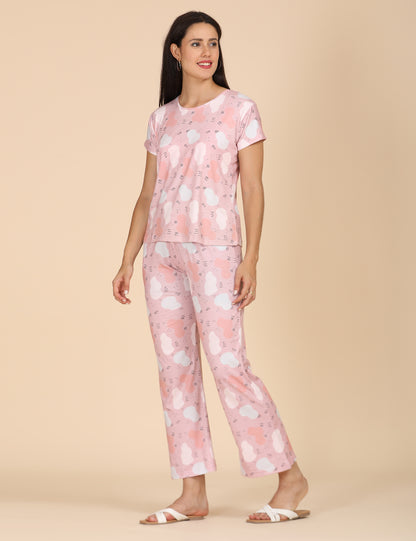 Womens Printed Travel Wear - Pink