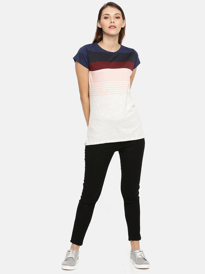 Multi-Colored Hosiery Striped Tees