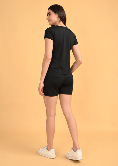 Womens Printed Travel Wear - Black