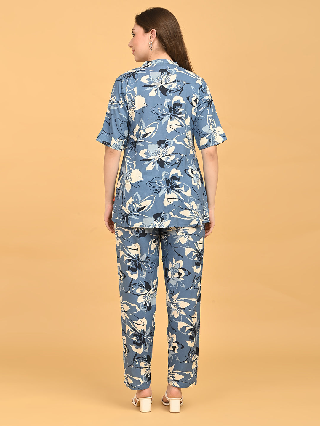 Blue-Colored Printed Co-Ord Set