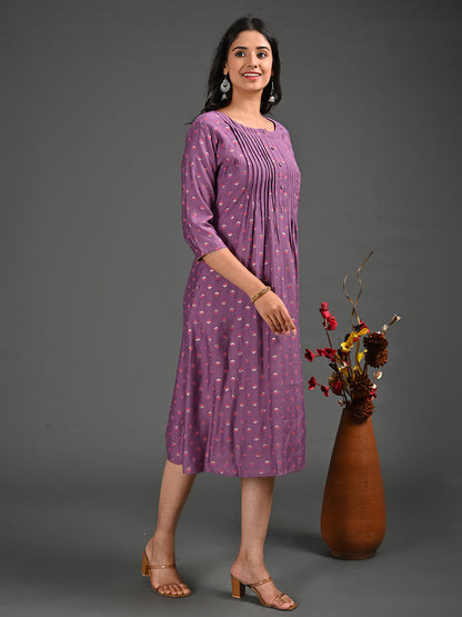 Womens Magenta-Colored A-Line Kurta