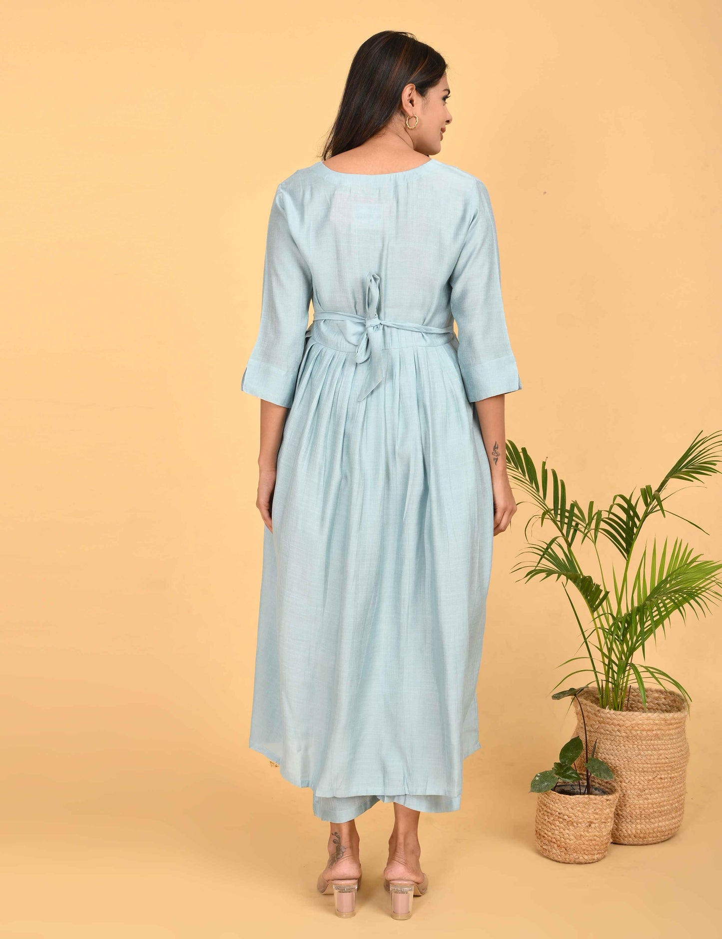 Womens Maternity Kurti Pant Set - Grey