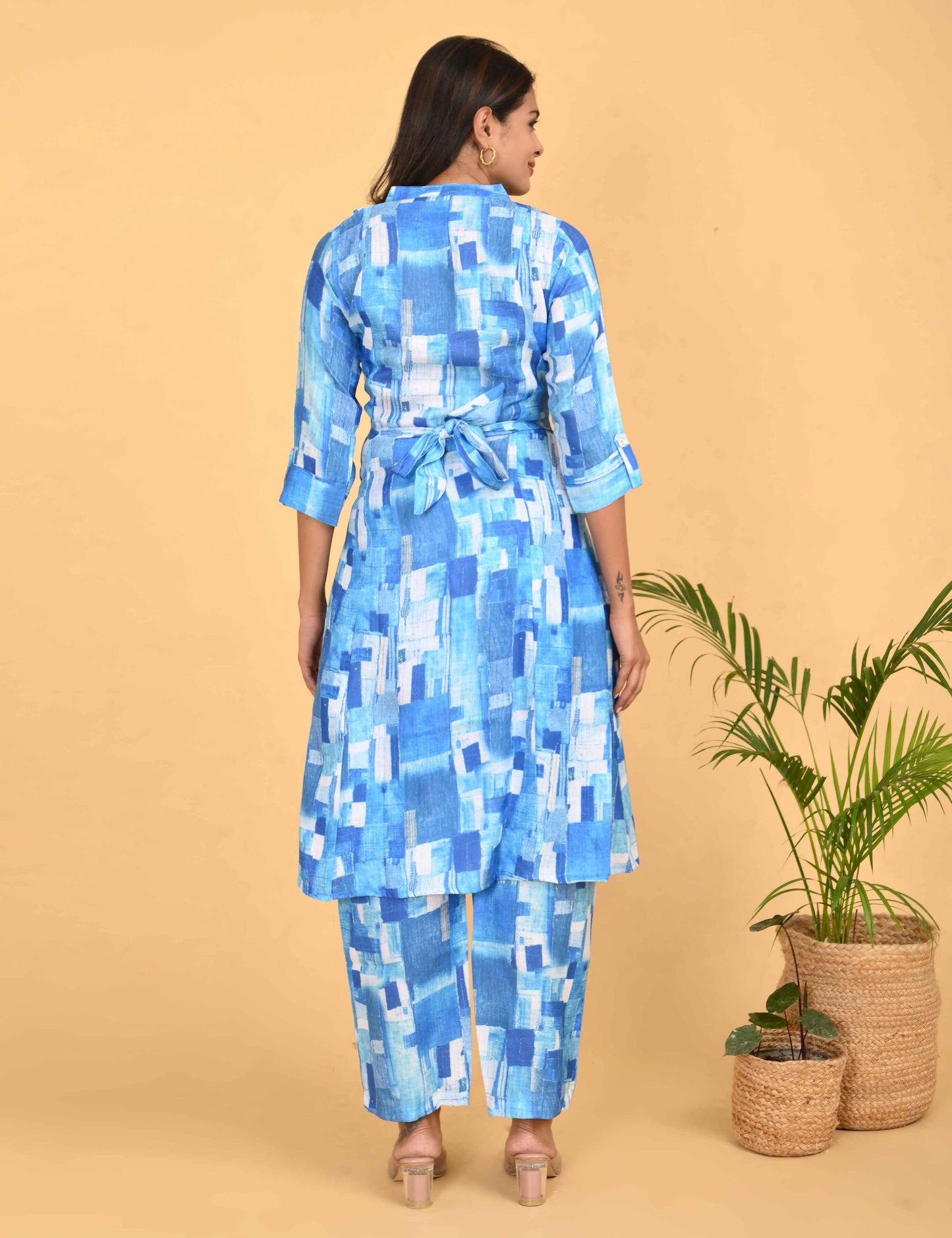 Womens Maternity Kurti Pant Set - Blue