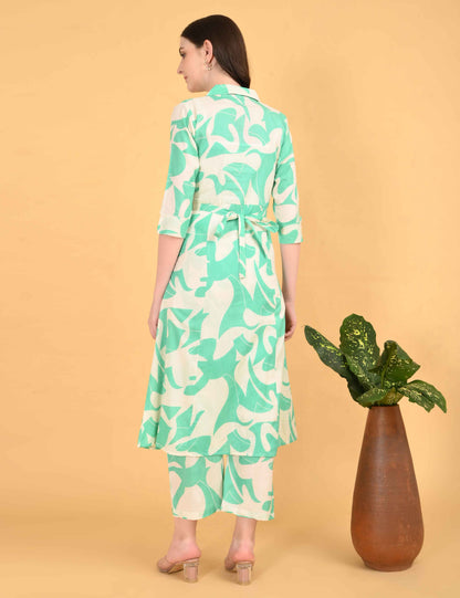 Womens Maternity Kurti Pant Set - L Green