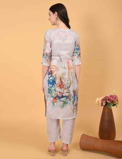 Womens Maternity Kurti Pant Set - Grey