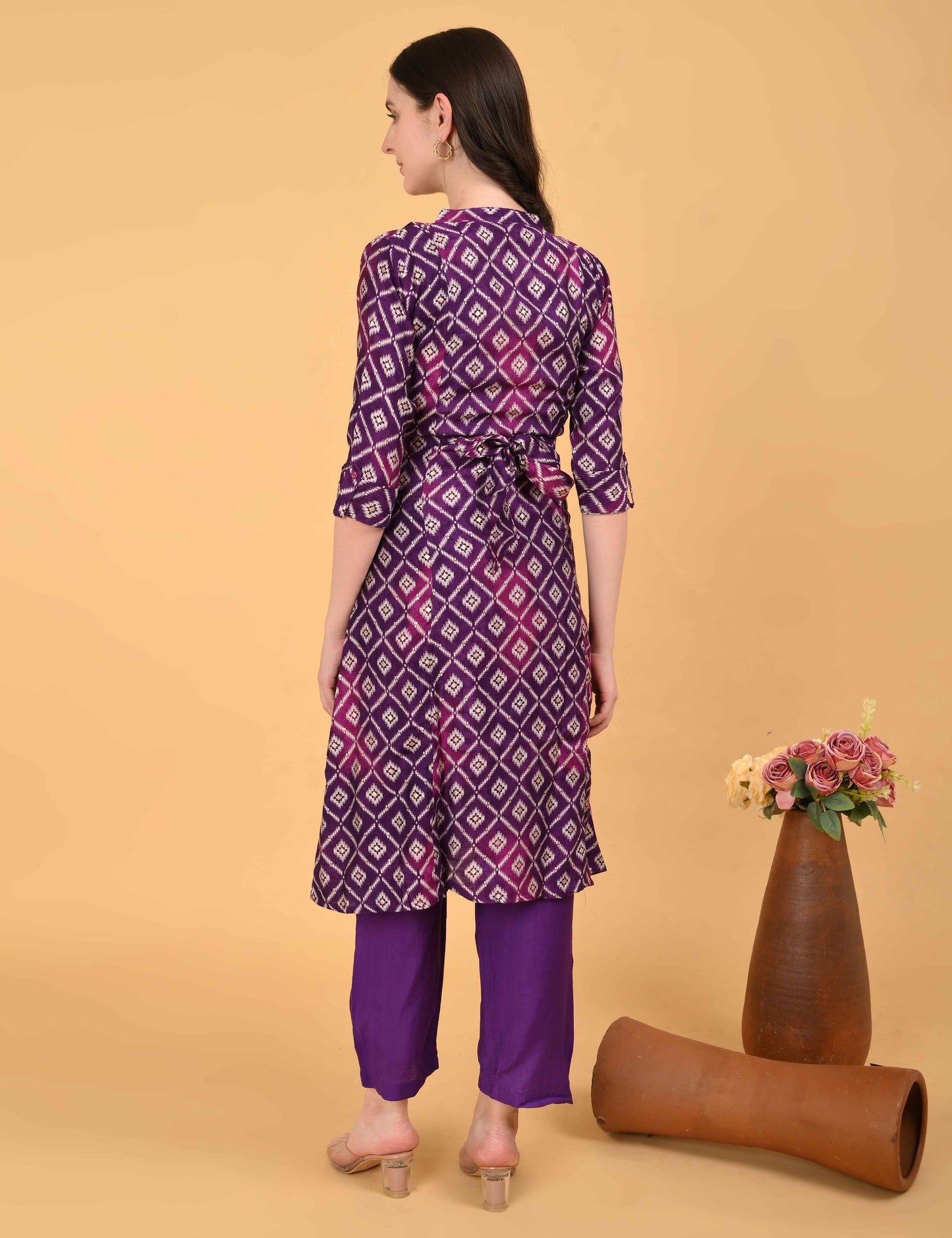 Womens Maternity Kurti Pant Set - Purple