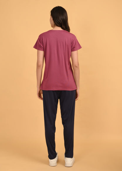 Womens Printed Travel Wear - D Peach