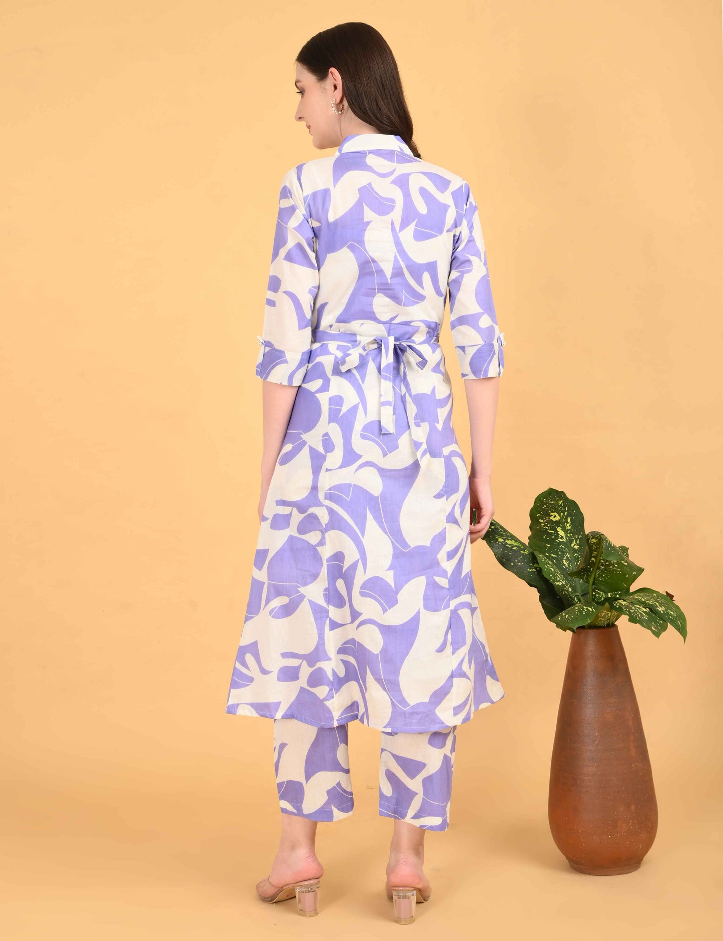 Womens Maternity Kurti Pant Set - Lavender