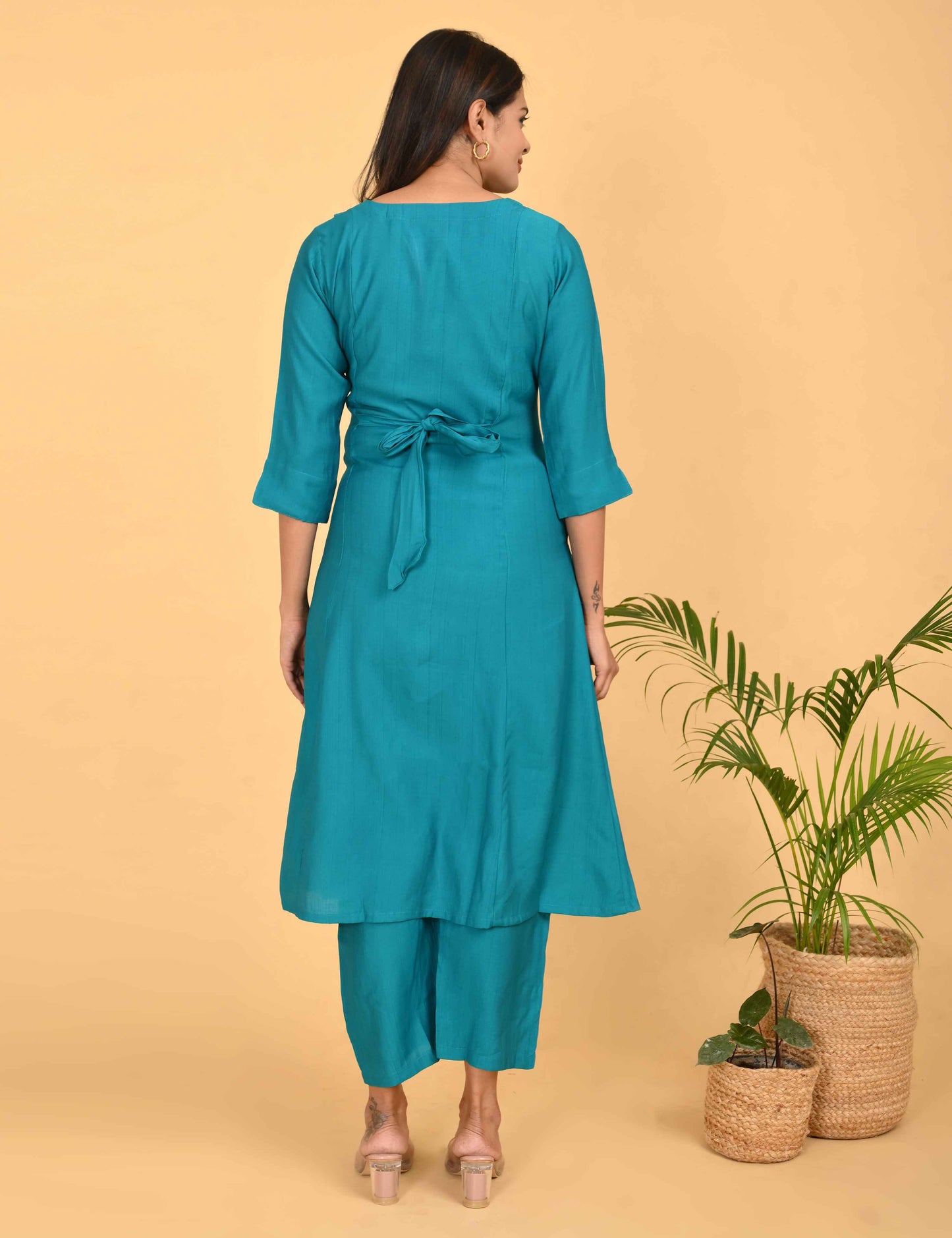 Womens Maternity Kurti Pant Set - Turquoise