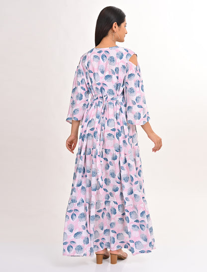 Womens Pink-Colored Flare Gown