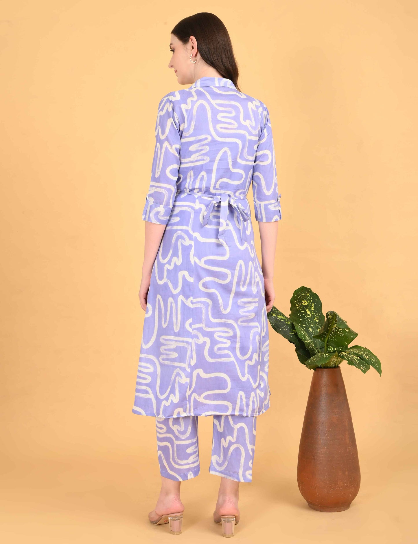Womens Maternity Kurti Pant Set - Lavender