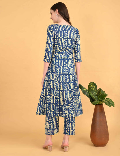 Womens Maternity Kurti Pant Set - Blue