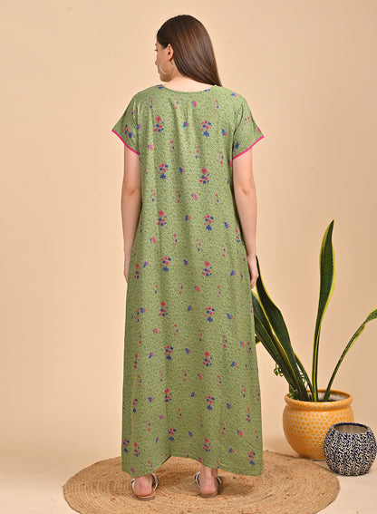 Green-Colored Alpine A Line Nightdress