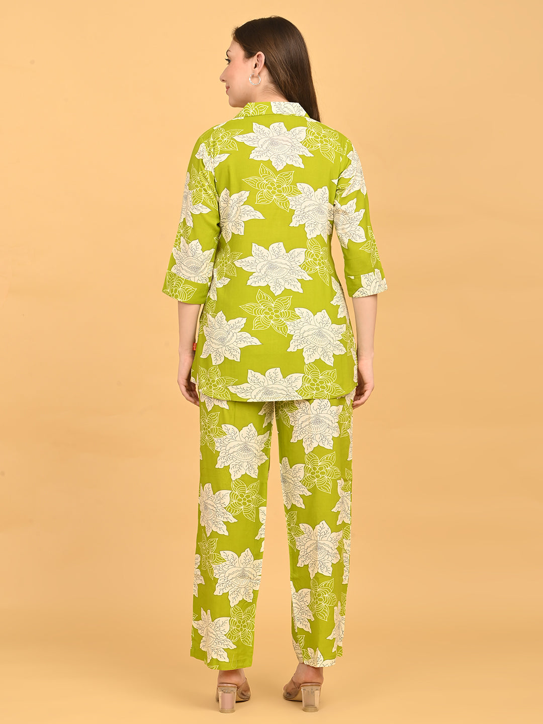 Mehandi-Colored Printed Co-Ord Set
