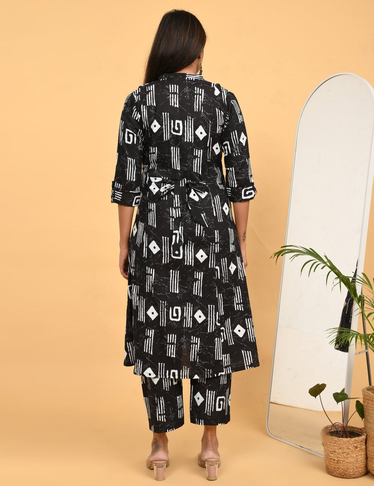 Womens Maternity Kurti Pant Set - Black