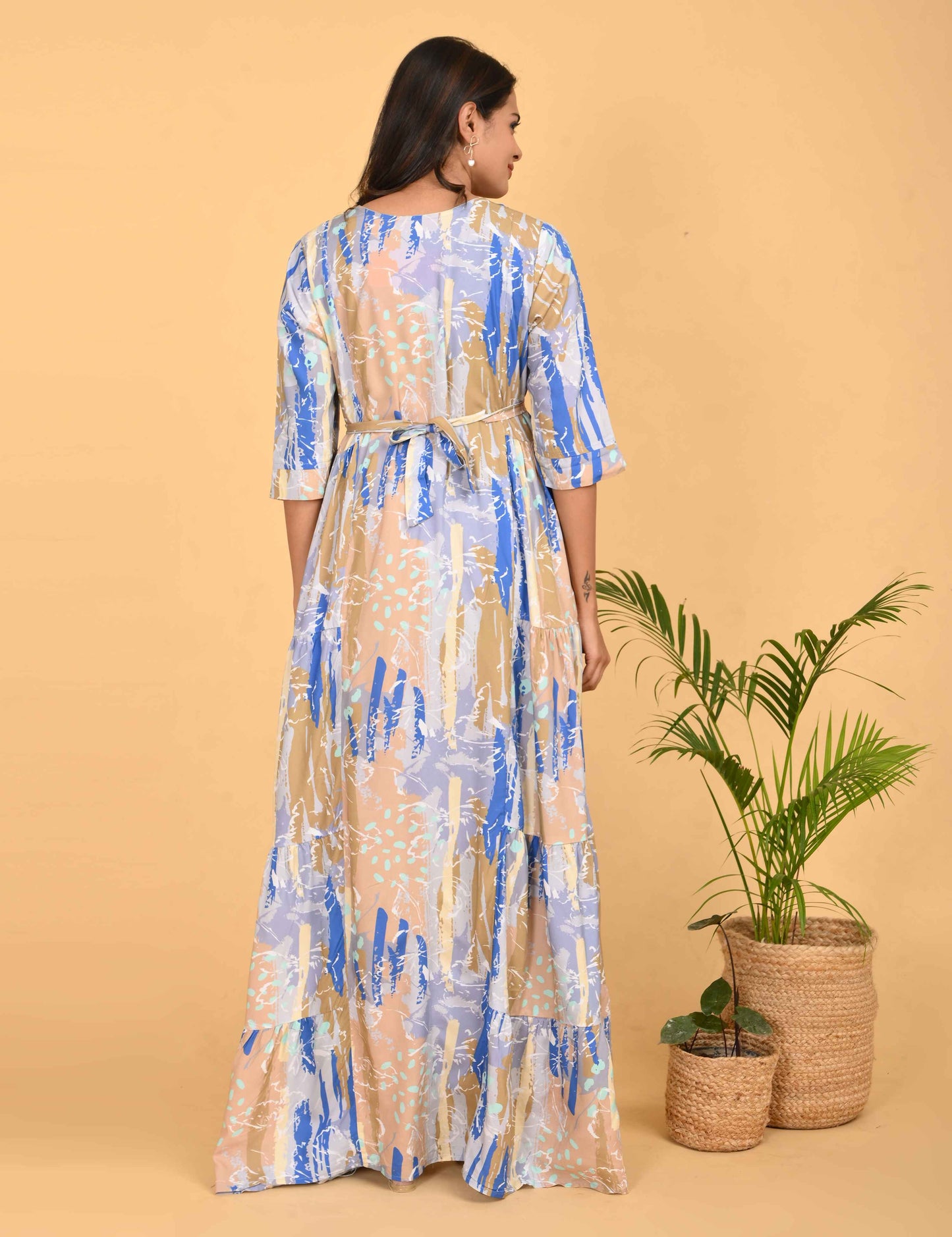Womens Skin-Colored Premium Flare Gown