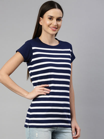 Multi-Colored Hosiery Striped Tees