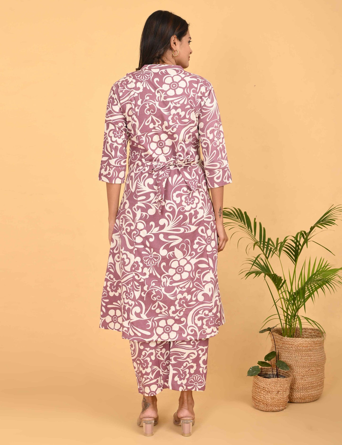 Womens Maternity Kurti Pant Set - Brown